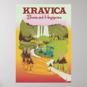 Kravica Waterfalls Bosnien och Hercegovina Poster