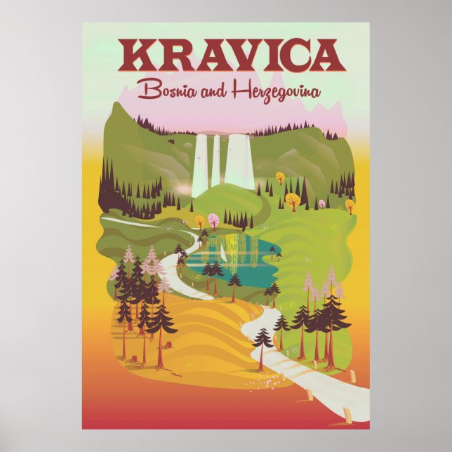 Kravica Waterfalls Bosnien och Hercegovina Poster (Framsidan)