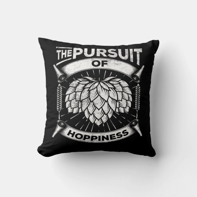 Krävning av Hoppiness Funny Brew Craft Beer Älskar Kudde (Framsida)