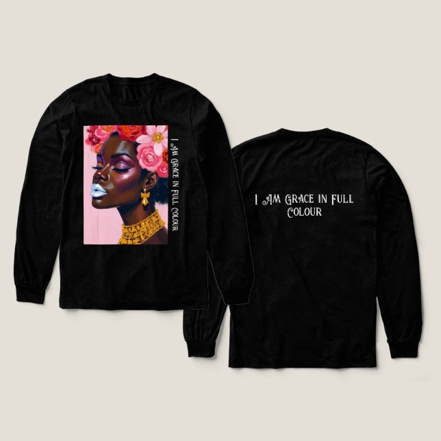 Krävs i Bloom Blommigt Queen T Shirt (Design framsida och baksida)