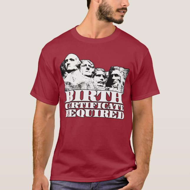 Krävt personbevis: Obama på Mt Rushmore? Tee Shirt (Framsida)