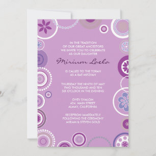 KRAZY POLKA DOT Bat mitzvah Investigation Rosa Inbjudningar