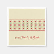 Kream med Rosa och Grönt Mönster