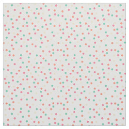 Kream, Rosa, Orange, Gult, Grönt Polka dots Tyg