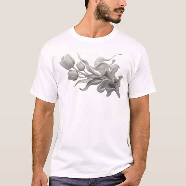Kreativ ABSTRAKT BLOMMA Originaldesign T Shirt (Framsida)