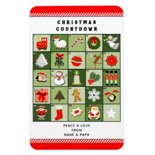 Kreativ Advent Calendar-julkort Magnet