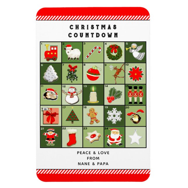 Kreativ adventskalender julkort magnet (Vertikal)