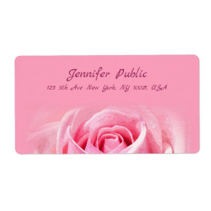 Kreativ akvarell rosa ros blomsterfrakt fraktsedel