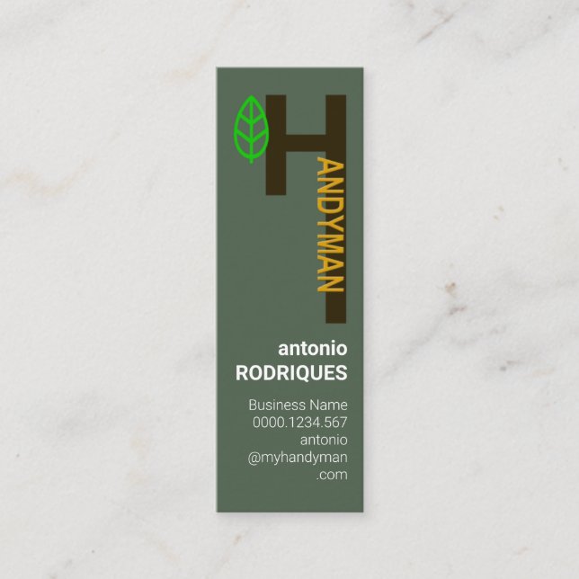 Kreativ Alphabet-H Handyman Service Mini Visitkort (Framsida)