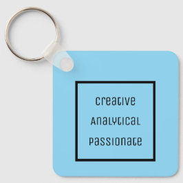 Kreativ, analytisk, passionerad akryl-nyckelkedja nyckelring