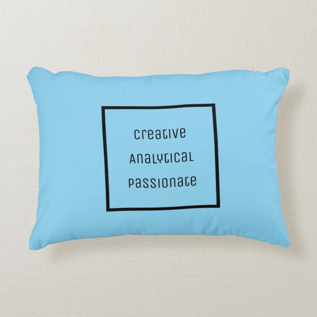Kreativ, analytisk, passionerad dekorfärg prydnadskudde (Framsidan)