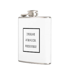 Kreativ, analytiskt, passionerat vinylförpackat fickplunta