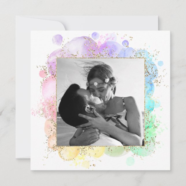 *~* Kreativ AR18 Artsy Photo COUPLE's SHOWER Inbjudningar (Framsida)