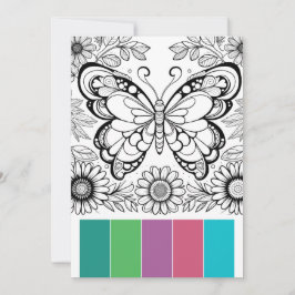 Kreativ Art Therapard Cards Butterfly Coloring Inbjudningar