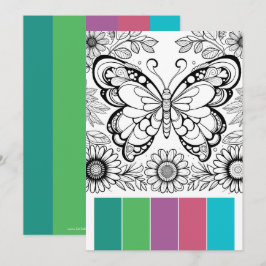 Kreativ Art Therapard Cards Butterfly Coloring Inbjudningar