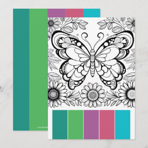 Kreativ Art Therapard Cards Butterfly Coloring Inbjudningar