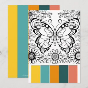 Kreativ Art Therapard Cards Butterfly Coloring Inbjudningar