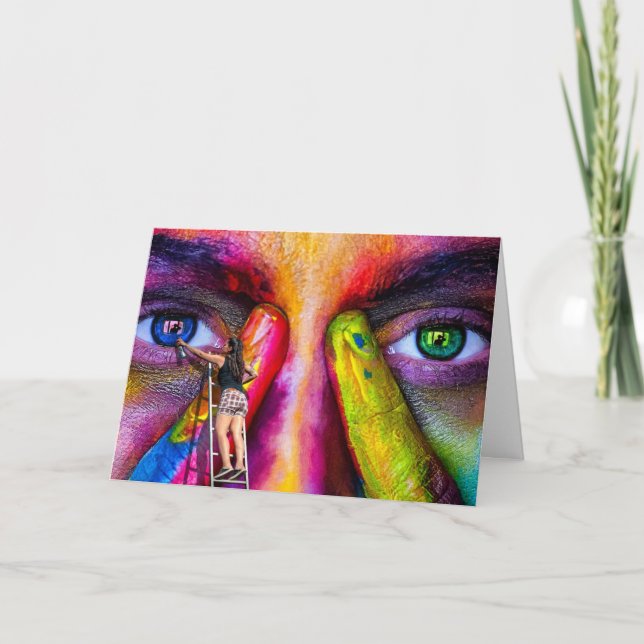 Kreativ Artist Painter Colorful Birthday Kort (Framsida)