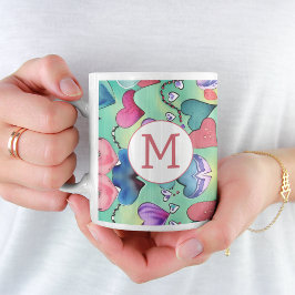 Kreativ av färglöst feminin Heart Mönster Inledand Kaffemugg