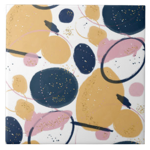 Kreativ av Trendig Rosa Blue Strokes Abstrakt Kakelplatta