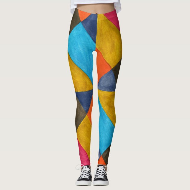 Kreativ av vattenfärgsfärg för abstrakt. leggings (Framsida)
