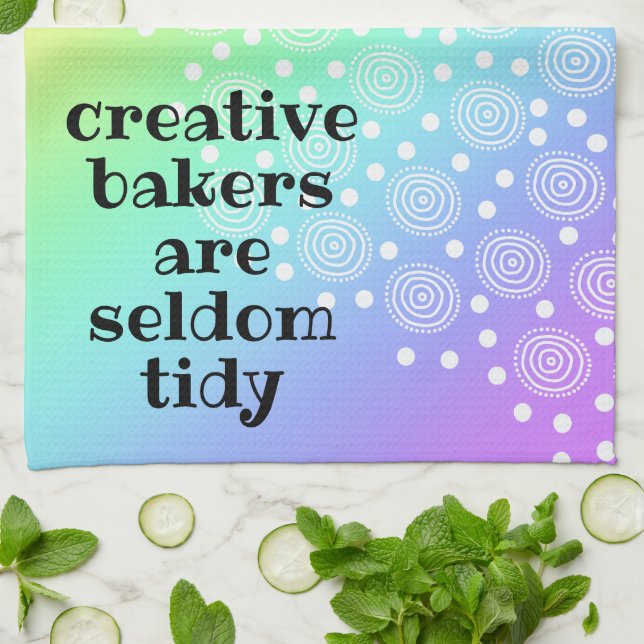 Kreativ Bakers är sällan Tidy Rainbow Kökshandduk (Vikta)