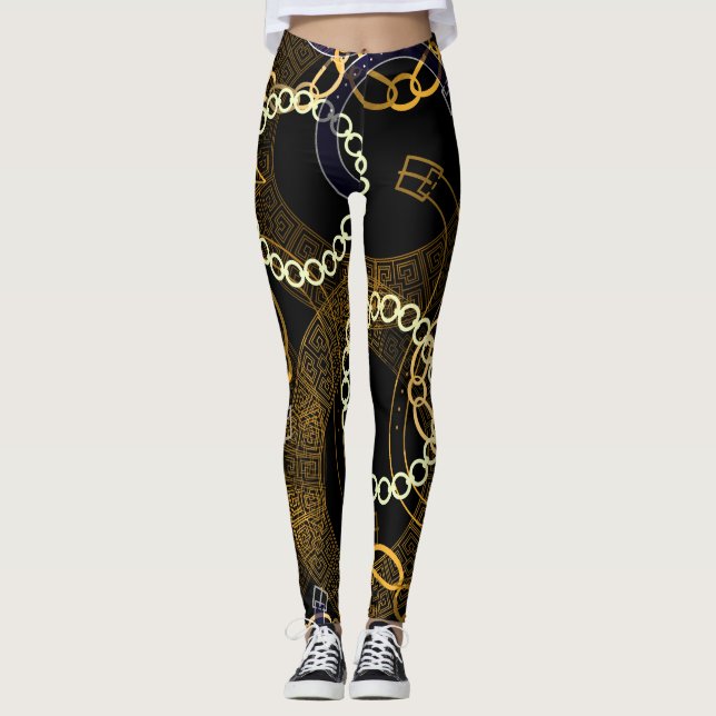 Kreativ Bälte Grekiska kedjor Mix Leggings (Framsida)
