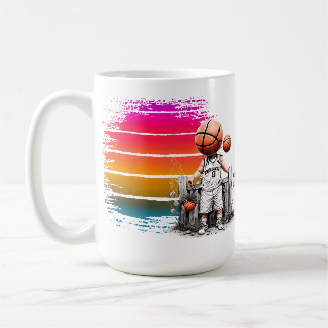 Kreativ Basketball Design - Player, Shoe & Boll Kaffemugg (Vänster)