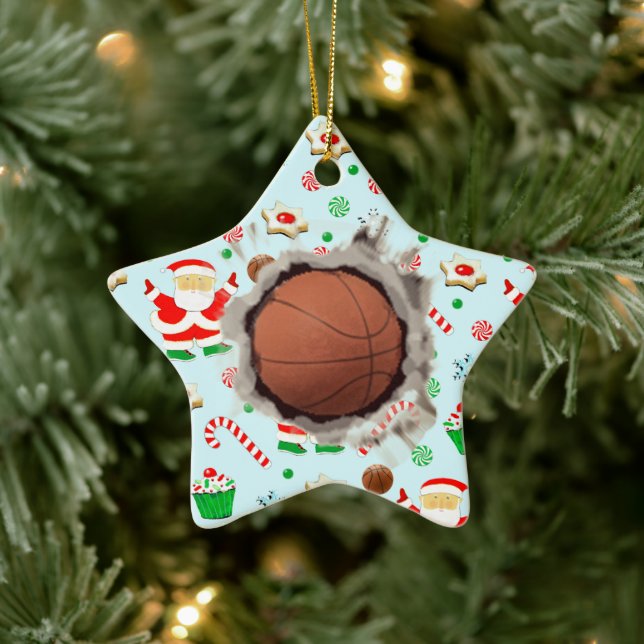 Kreativ basketboll jul julgransprydnad keramik (Träd)