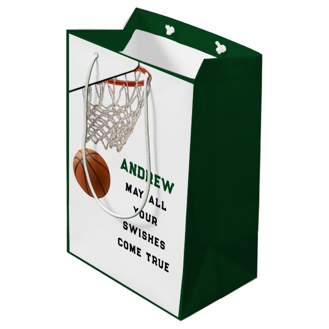 Kreativ basketboll medium presentpåse (Baksidan Vinklad)
