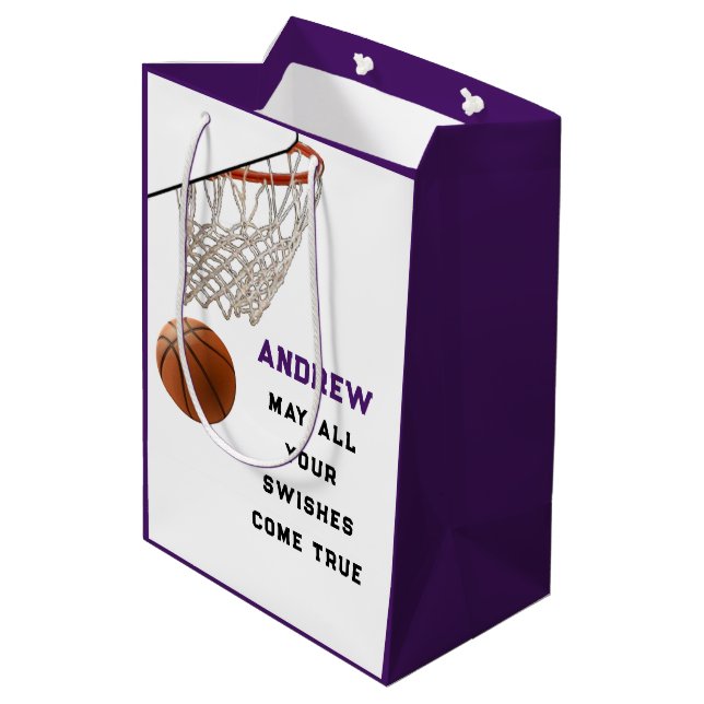 Kreativ basketpresentpåse i medium storlek (Baksidan Vinklad)