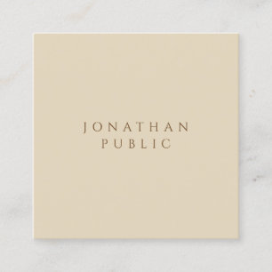 Kreativ Beige enkel mall med minimalistisk modern Fyrkantigt Visitkort