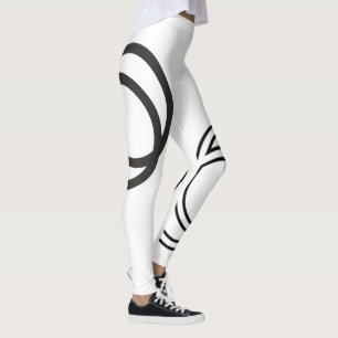 Kreativ Black Monochrome-skärande cirklar Leggings