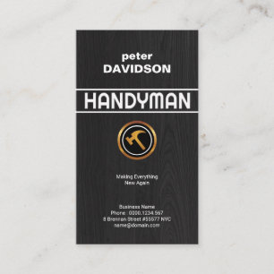 Kreativ Black Wood Grain Handyman Signal Visitkort