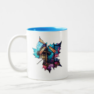 Kreativ bladmugg för kaffe eller te Två-Tonad mugg