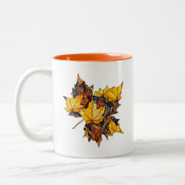 Kreativ bladmugg för kaffe eller te Två-Tonad mugg
