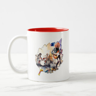 Kreativ bladmugg för kaffe eller te Två-Tonad mugg