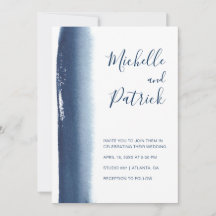 Kreativ Blått vattenfärgsblått Bröllop