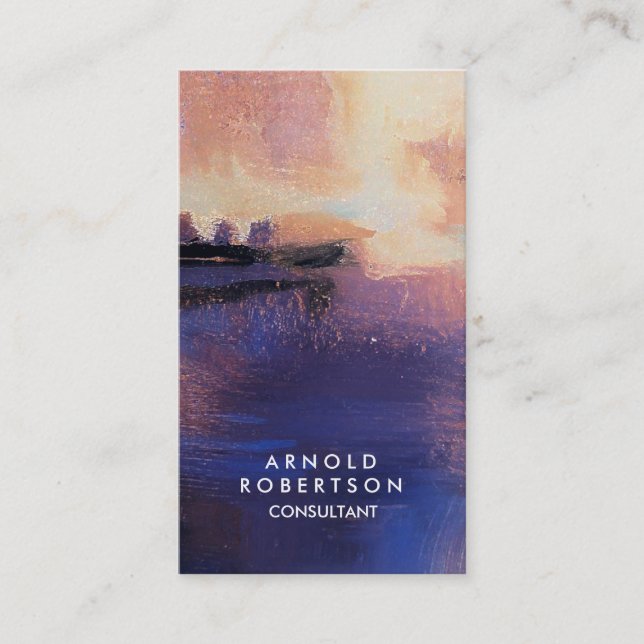 Kreativ Blue Abstrakt Modern Elegant Visitkort (Framsida)