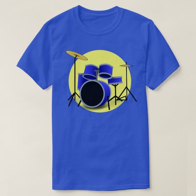 KREATIV BLUE DRUM SET OCH GULT CIRKEL T-SHIRT (Design framsida)