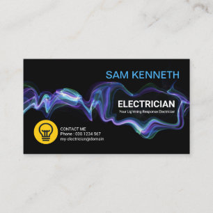 Kreativ Blue Electrical Current Ram Electrician Visitkort