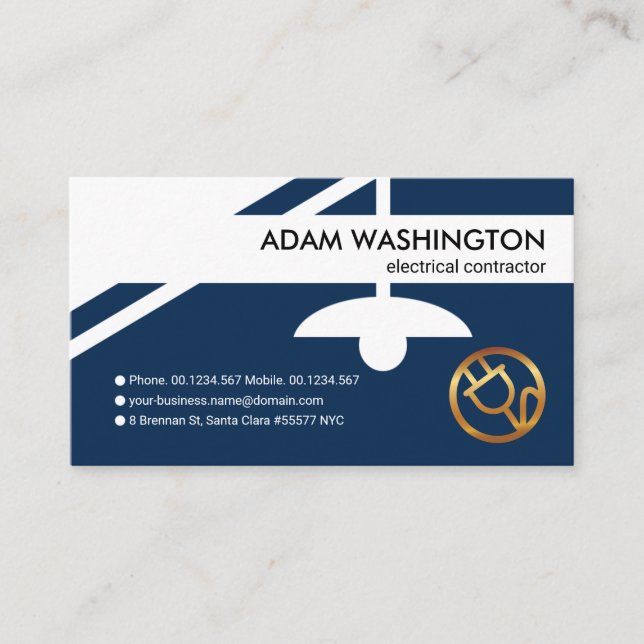 Kreativ Blue Electrical Light Bulb Switch Gräns Visitkort (Framsida)