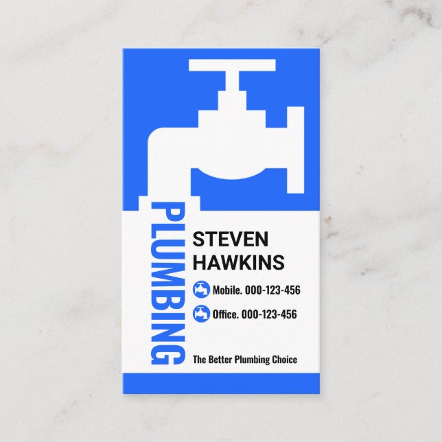 Kreativ Blue Faucet VS Leak Visitkort (Framsida)