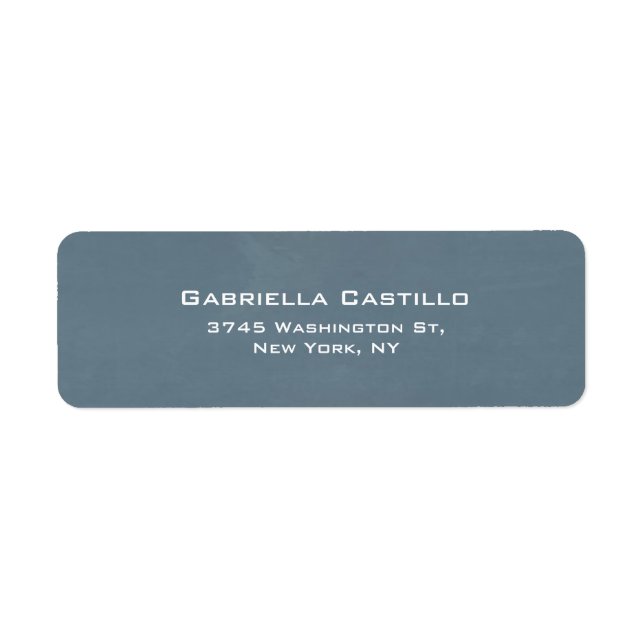 Kreativ Blue Grått Plain Elegant Returadress Etikett (Framsidan)