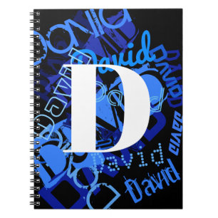 Kreativ Blue Monogram Anteckningsbok