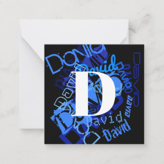 Kreativ Blue Monogram Anteckningskort