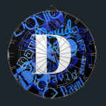 Kreativ Blue Monogram Darttavla<br><div class="desc">Färgfullt,  modernt monogram.</div>