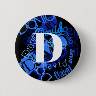 Kreativ Blue Monogram Knapp