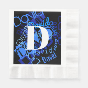 Kreativ Blue Monogram Pappersservett