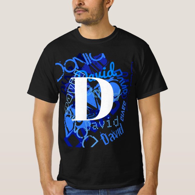 Kreativ Blue Monogram T Shirt (Framsida)